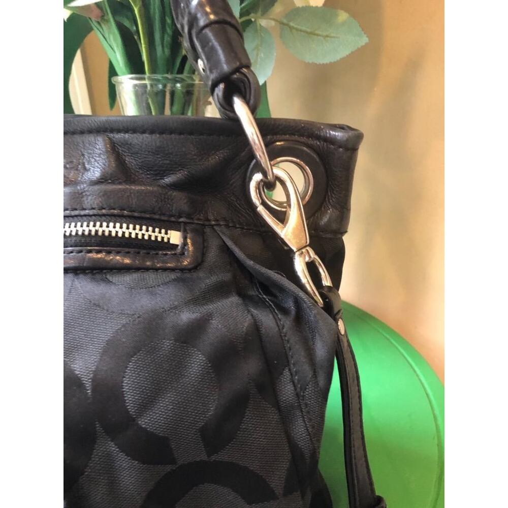 Coach 13420 Parker Op Art Convertible Hippie Black hobo bag (500 - Picture 3 of 9